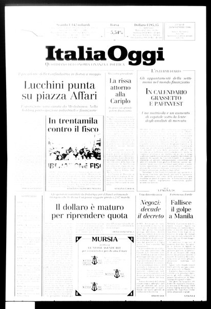 Italia oggi : quotidiano di economia finanza e politica